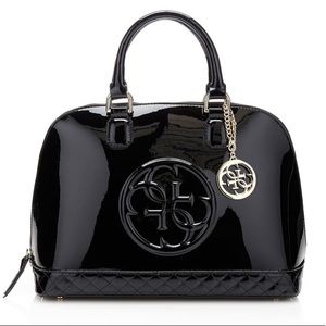 GUESS Amy Quattro Satchel Bag - Patent Leather